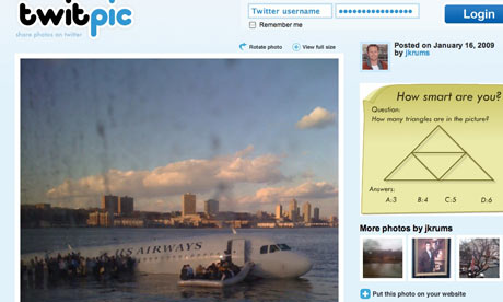 Plane landing on Twitter